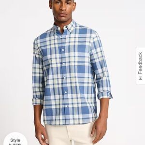 Express | Men's Blue Plaid Shirt | Sz S Slim